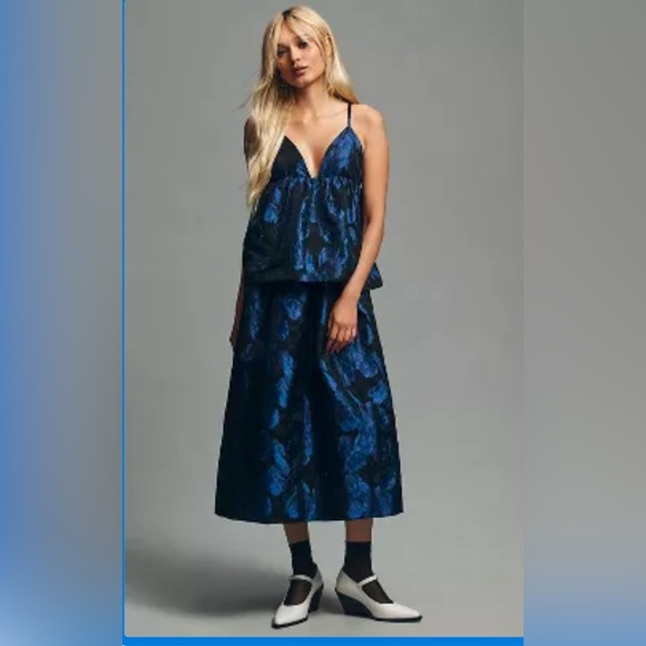 NWT Women’s ANTHROPOLOGIE SLEEVELESS OPEN-BACK MIDI DRESS. Size Medium.‎ - Picture 1 of 10